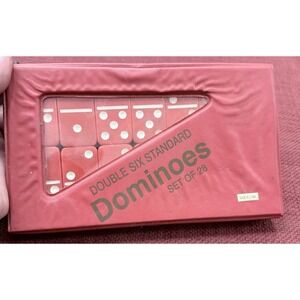 CHH 2408L-RD Double 6 Standard Domino Set with Matching Vinyl Case, Red and...